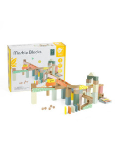 CLASSIC WORLD Drewniany Tor Kulkowy Domino Kulodrom Klocki z Cymbałkami