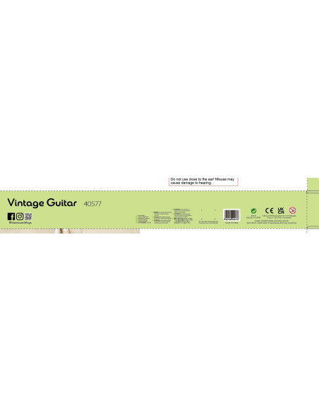 CLASSIC WORLD Drewniana Gitara Vintage dla Dzieci 3+