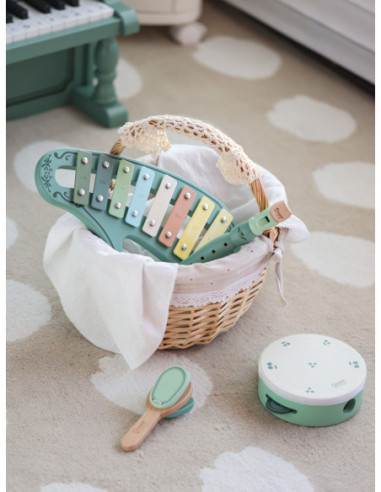 CLASSICLASSICLASSIC WORLD Drewniany Zestaw Vintage Instrumentów Muzycznych 18ms+