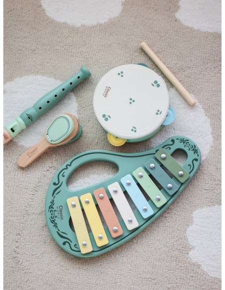 CLASSICLASSICLASSIC WORLD Drewniany Zestaw Vintage Instrumentów Muzycznych 18ms+