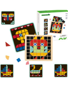TOOKY TOY Wooden Mosaic Montessori Puzzle