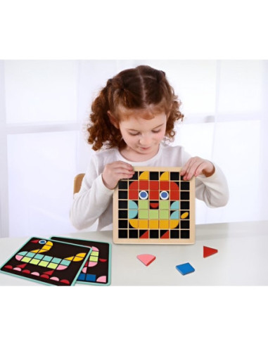 TOOKY TOY Mozaika Drewniana Układanka Montessori
