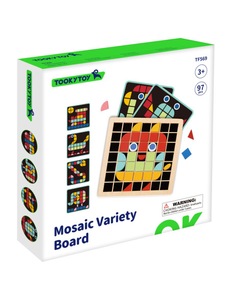 TOOKY TOY Mozaika Drewniana Układanka Montessori