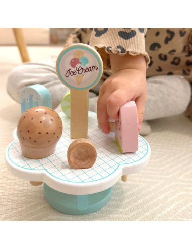 TOOKY TOY Drewniane Lody Magnetyczne na Stojaku