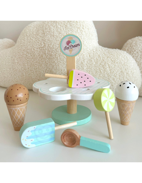 TOOKY TOY Drewniane Lody Magnetyczne na Stojaku