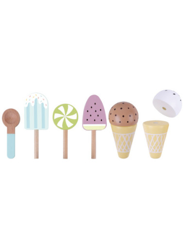 TOOKY TOY Drewniane Lody Magnetyczne na Stojaku