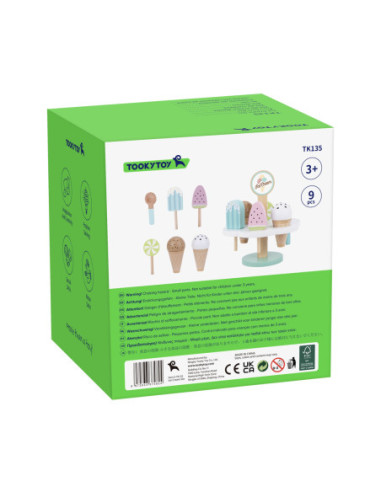 TOOKY TOY Drewniane Lody Magnetyczne na Stojaku