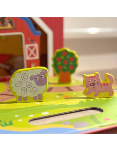 TOOKY TOY Drewniana Farma w Walizce Figurki Pojazdy
