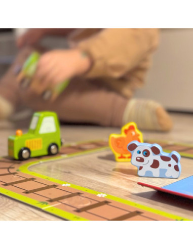 TOOKY TOY Drewniana Farma w Walizce Figurki Pojazdy