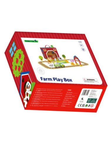 TOOKY TOY Drewniana Farma w Walizce Figurki Pojazdy