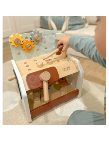 CLASSIC WORLD Drewniany Zestaw Narzędzi w Szafce