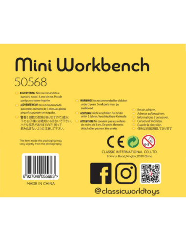 CLASSIC WORLD Drewniany Zestaw Narzędzi w Szafce