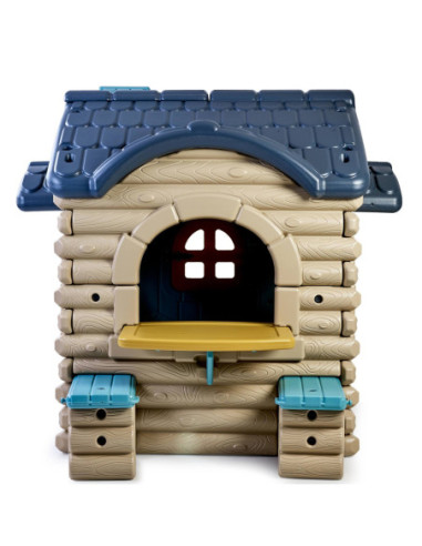 FEBER Duży Domek Ogrodowy Casual z Wysuwaną Ławeczką Chatka z Belek