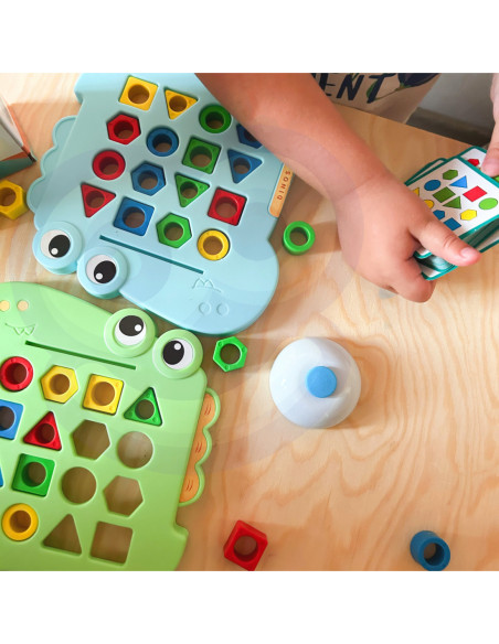 WOOPIE Układanka Montessori Dinozaur Gra Zręcznościowa Dopasuj Kształty