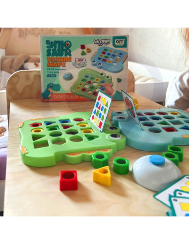 WOOPIE Układanka Montessori Dinozaur Gra Zręcznościowa Dopasuj Kształty