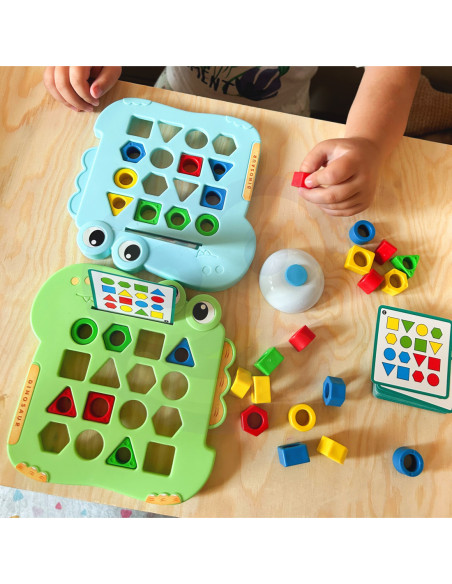 WOOPIE Układanka Montessori Dinozaur Gra Zręcznościowa Dopasuj Kształty