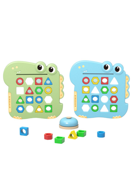 WOOPIE Układanka Montessori Dinozaur Gra Zręcznościowa Dopasuj Kształty