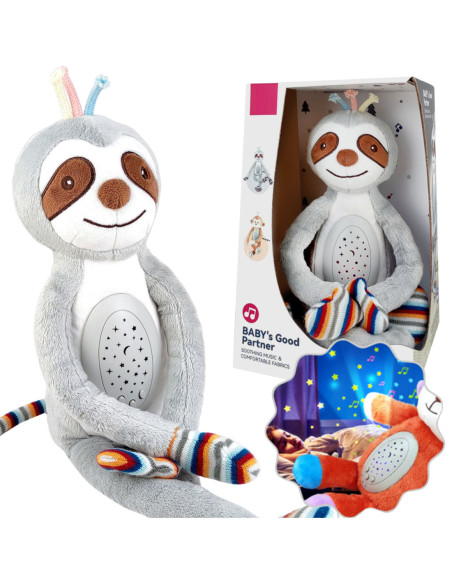 WOOPIEBABY Interaktywna Przytulanka Projektor 2w1 Usypiacz Lemur