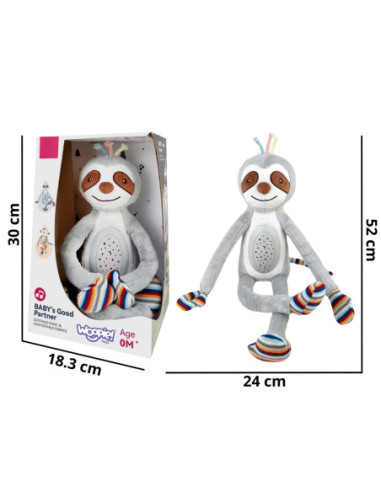 WOOPIEBABY Interaktywna Przytulanka Projektor 2w1 Usypiacz Lemur