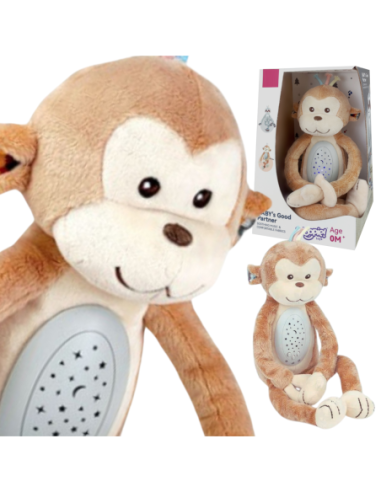 WOOPIEBABY Interaktywna Przytulanka Projektor 2w1 Usypiacz Małpka