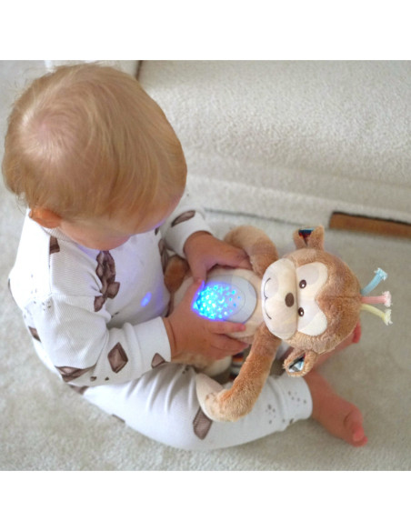 WOOPIEBABY Interaktywna Przytulanka Projektor 2w1 Usypiacz Małpka