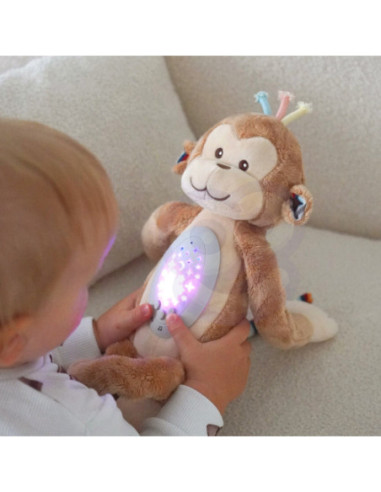 WOOPIEBABY Interaktywna Przytulanka Projektor 2w1 Usypiacz Małpka