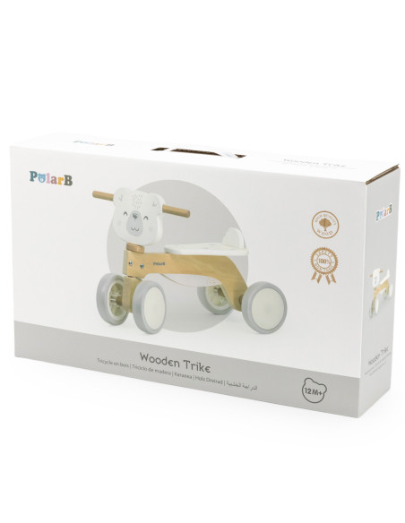 Viga Drewniany Rowerek Biegowy Trzykołowy