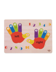 TOOKY TOY Educational Wooden Puzzle Hand Learning Counting and Colors