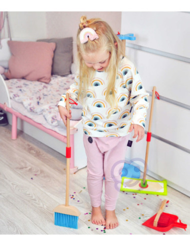 TOOKY TOY Drewniany Zestaw do Sprzątania dla Dzieci 6 el.