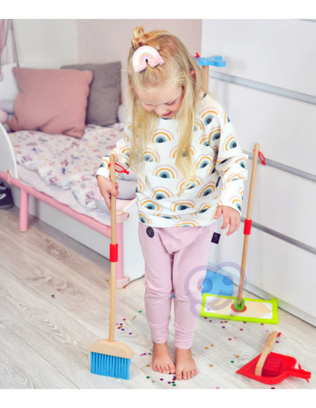 TOOKY TOY Drewniany Zestaw do Sprzątania dla Dzieci 6 el.