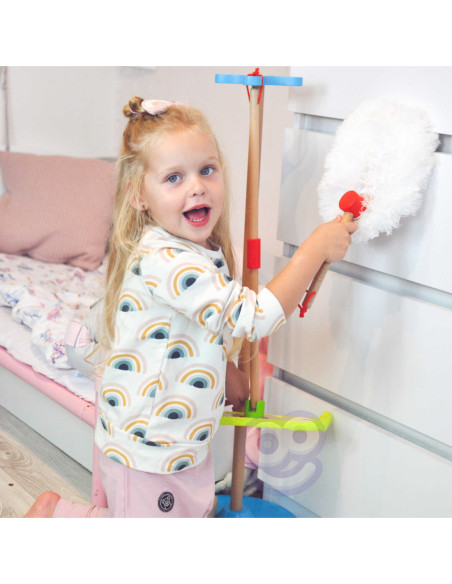 TOOKY TOY Drewniany Zestaw do Sprzątania dla Dzieci 6 el.