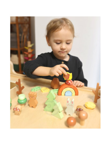 TOOKY TOY Zestaw Leśny Układanka w Stosy Klocki Figurki