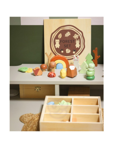 TOOKY TOY Zestaw Leśny Układanka w Stosy Klocki Figurki