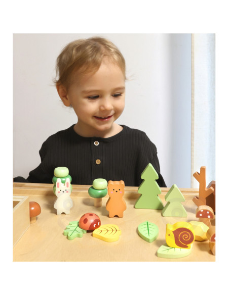 TOOKY TOY Zestaw Leśny Układanka w Stosy Klocki Figurki