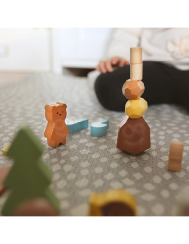 TOOKY TOY Zestaw Leśny Układanka w Stosy Klocki Figurki