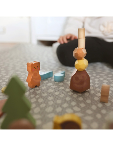 TOOKY TOY Zestaw Leśny Układanka w Stosy Klocki Figurki