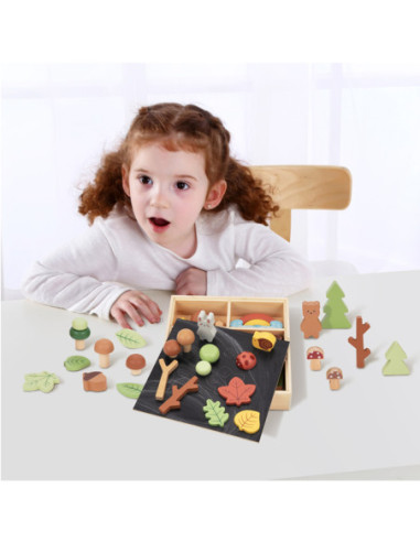 TOOKY TOY Zestaw Leśny Układanka w Stosy Klocki Figurki