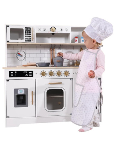 TOOKY TOY Duża Drewniana Multifunkcyjna Kuchnia Nowoczesna Akcesoria