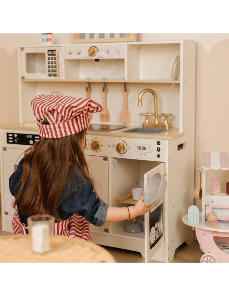 TOOKY TOY Duża Drewniana Multifunkcyjna Kuchnia Nowoczesna Akcesoria