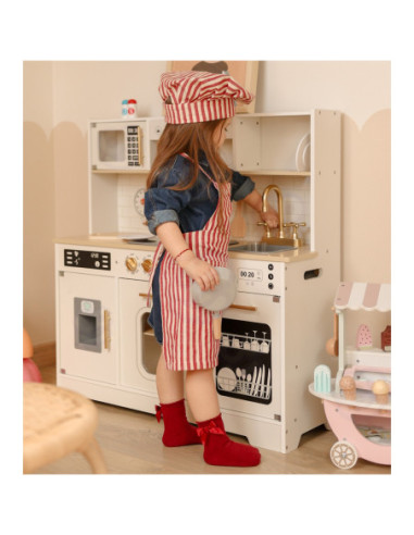 TOOKY TOY Duża Drewniana Multifunkcyjna Kuchnia Nowoczesna Akcesoria