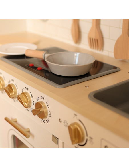 TOOKY TOY Duża Drewniana Multifunkcyjna Kuchnia Nowoczesna Akcesoria