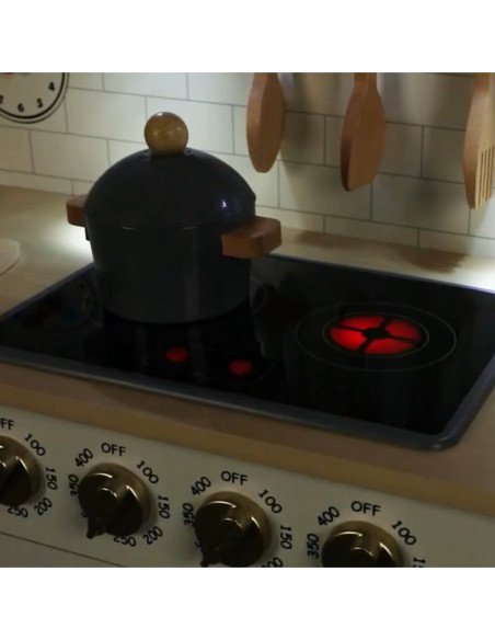 TOOKY TOY Duża Drewniana Multifunkcyjna Kuchnia Nowoczesna Akcesoria