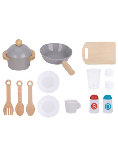 TOOKY TOY Duża Drewniana Multifunkcyjna Kuchnia Nowoczesna Akcesoria