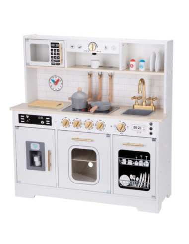 TOOKY TOY Duża Drewniana Multifunkcyjna Kuchnia Nowoczesna Akcesoria
