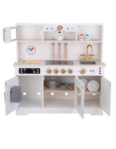 TOOKY TOY Duża Drewniana Multifunkcyjna Kuchnia Nowoczesna Akcesoria