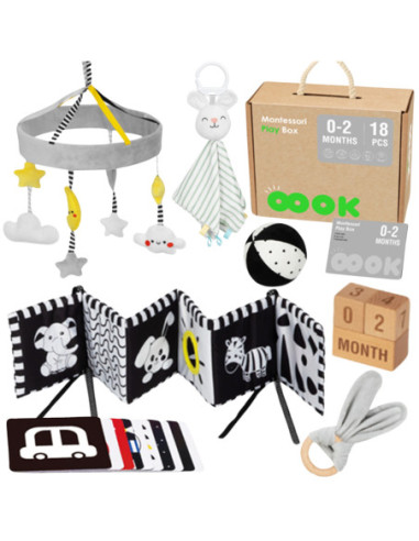 TOOKY TOY Box Pudełko XXL Montessori Edukacyjne 7w1 Sensoryczne 0-2 Mies