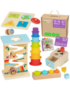 TOOKY TOY Box Pudełko XXL Montessori Edukacyjne 6w1 Sensoryczne 13-15 Mies