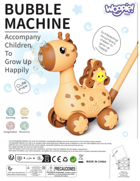 WOOPIE Pchacz Jelonek 2w1 Maszyna do Robienia Baniek Mydlanych dla Dzieci