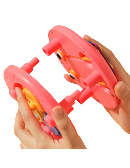 WOOPIE Ślimak do Ciągnięcia 4w1 Cymbałki Zębatki Sensoryczne Wyrzutnia + Małe Autko