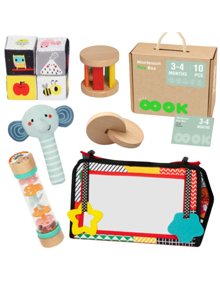 TOOKY TOY Box Pudełko XXL Montessori Edukacyjne 6w1 Sensoryczne 3-4 Mies